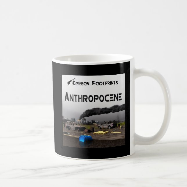 Taza De Café Huellas de carbono - Antropoceno (Derecha)
