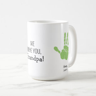 Taza De Café Huellas de dos manos personalizadas ¡Te queremos,