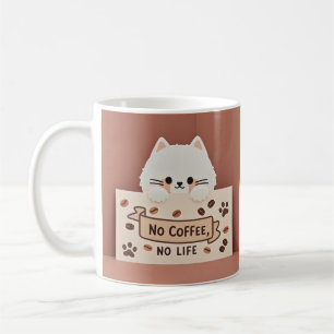 Taza De Café Huellas de garrapatas de felino pequeño y granos d