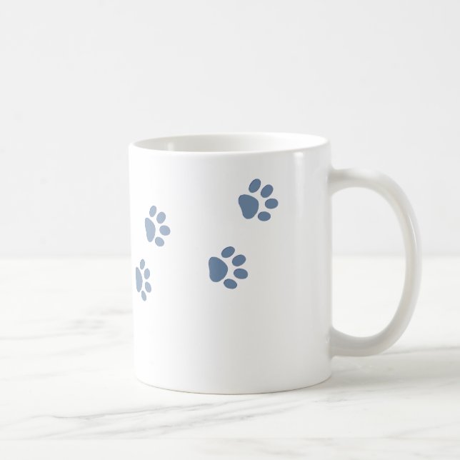 Taza De Café Huellas de gatos de perro de los mascotas (Derecha)