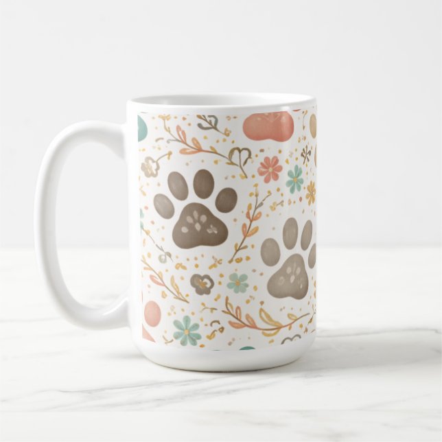 Taza De Café Huellas de patas lindas (Izquierda)