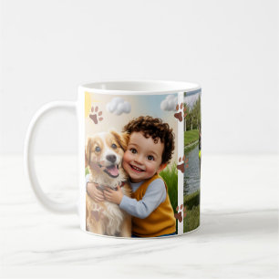 Taza De Café Huellas de patas lindas personalizadas cuatro masc