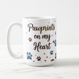 Taza De Café Huellas en My Heart 15 oz Mug