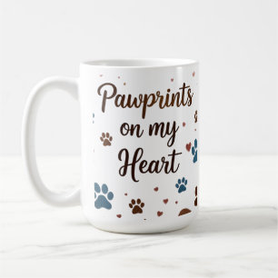 Taza De Café Huellas en My Heart 15 oz Mug
