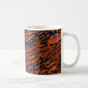 Taza De Café Hueso de dinosaurio petrificado rojo