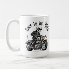 Taza De Café Hueso esquelético Guay para ser salvaje en motocic