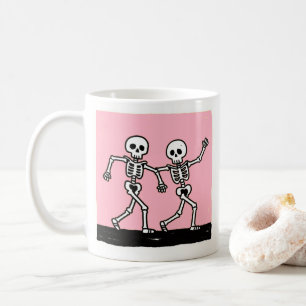 Taza De Café Hueso para ser salvaje esqueleto divertido bailand
