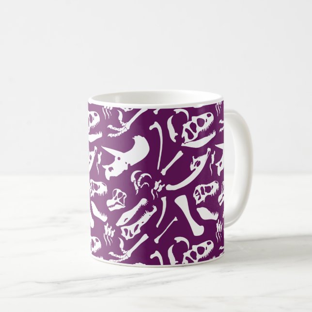 Taza De Café Huesos de dinosaurio (púrpuras) (Anverso derecho)