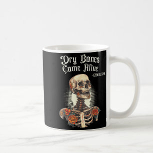 Taza De Café Huesos Secos Vienen a la Vida Esqueleto Floral Cri