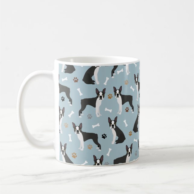 Taza De Café Huesos y caminos de Boston Terrier (Izquierda)