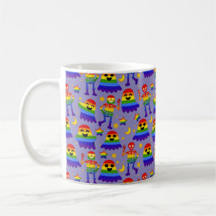 Taza De Café 🦇🌈 Huesos y Estrellas de Arcoíris
