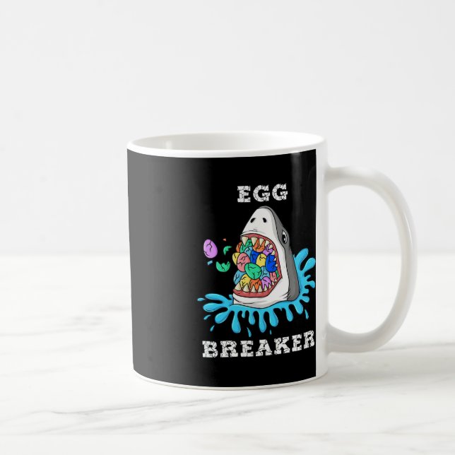 Taza De Café Huevo Breaker Tiburón Pascua Diversión Niños Chica (Derecha)