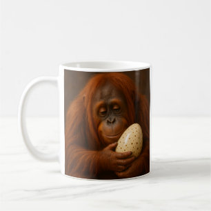 Taza De Café Huevo de Orangutan Holding