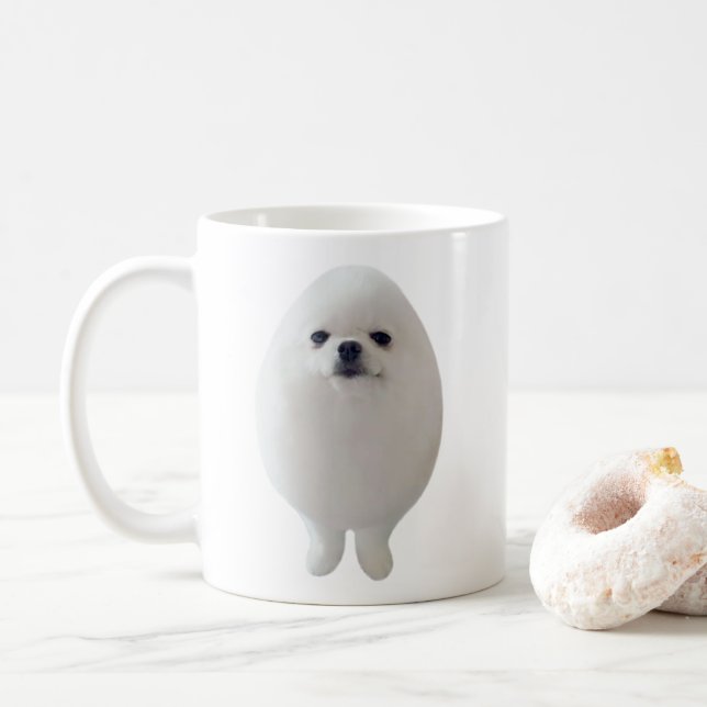 Taza De Café Huevo Perro Meme Mug (Con donut)