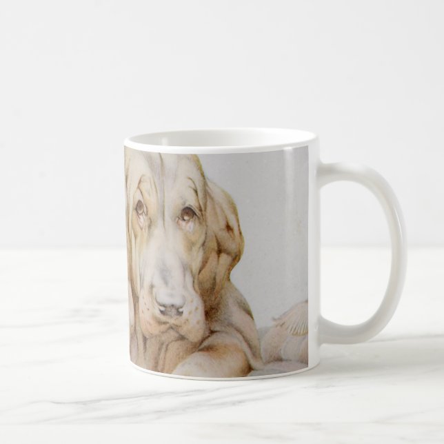 Taza De Café Huevos blancos, perros cachorros de EJ Detmold (Derecha)