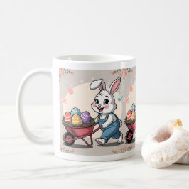 Taza De Café Huevos de conejo de Pascua y Wheelbarrow