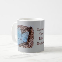 Taza De Café Huevos de Pájaros- La Primavera Comienza Nueva Vid