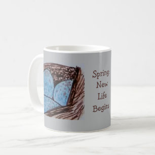 Taza De Café Huevos de Pájaros- La Primavera Comienza Nueva Vid