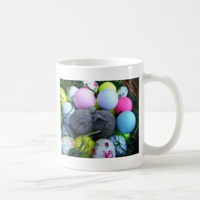 Taza De Café Huevos de Pascua, bolas de golf de conejo (Derecha)