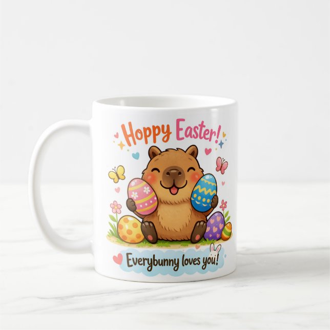 Taza De Café Huevos de Pascua de Carpincho Lindos (Izquierda)
