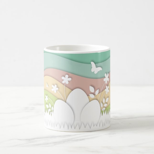 Taza De Café Huevos de Pascua escondidos en la naturaleza de pr (Centro)