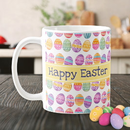 Taza De Café Huevos de Pascua Pattered Colorful Personalized Na