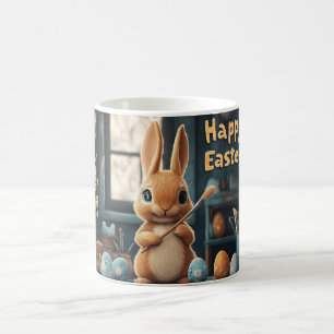 Taza De Café Huevos de pintura de conejitos de Pascua: Arte de