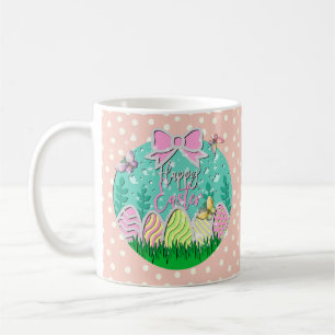 Taza De Café Huevos Felices de Pascua y Mariposas