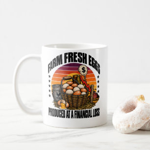 Taza De Café Huevos Frescos De Granja Producidos Con Pérdida Fi
