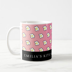 Taza De Café Huevos Fritos Desayuno Rosa Nombre