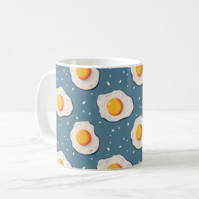 Taza De Café Huevos fritos en azul (Anverso izquierdo)