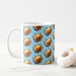 Taza De Café Huevos Fritos Lado Soleado