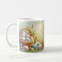 Taza De Café Huevos pasteles y flores silvestres