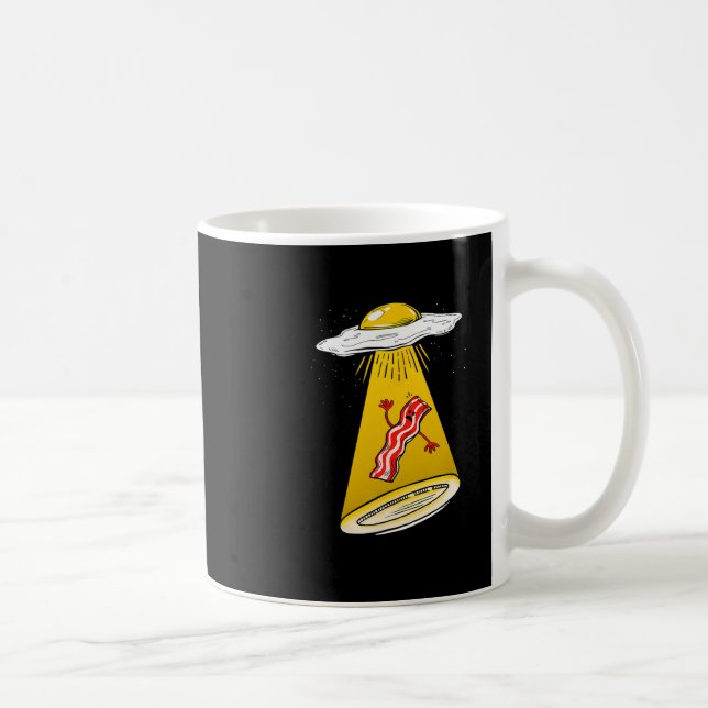 Taza De Café Huevos secuestrados Bacon Graciosa Alien Ufo Desay (Derecha)
