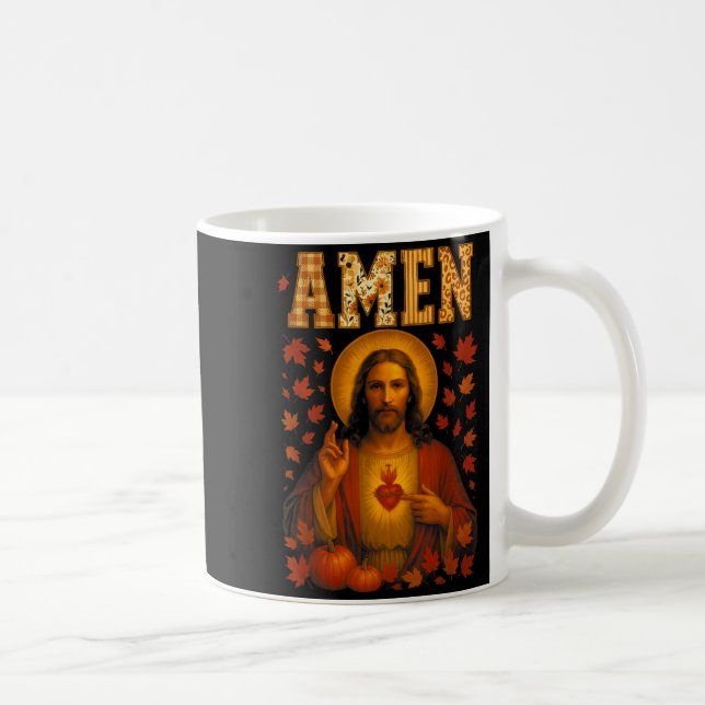 Taza De Café Hugvyn Amen Fall Jesus Christian Bible Verses Than (Derecha)