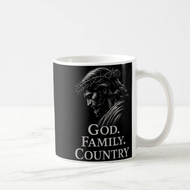 Taza De Café Hugvyn God Family Country Jesus Christian Faith Mi (Derecha)