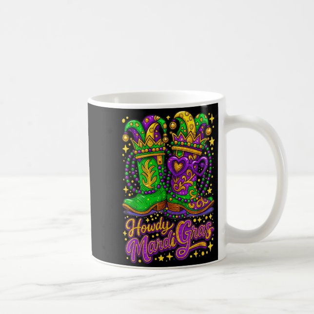 Taza De Café Hugvyn Howdy Mardi Gras Western Boot Cowgirl Louis (Derecha)