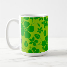 TAZA DE CAFÉ HULA HAWAIANA (HIBISCO) LIMÓN VERDE