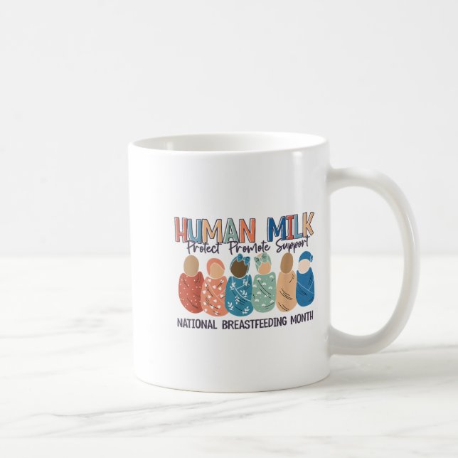 Taza De Café Human Milk Moms Milk S National Breastfeeding Mont (Derecha)