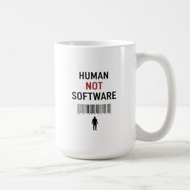 Taza De Café Human not software (Derecha)