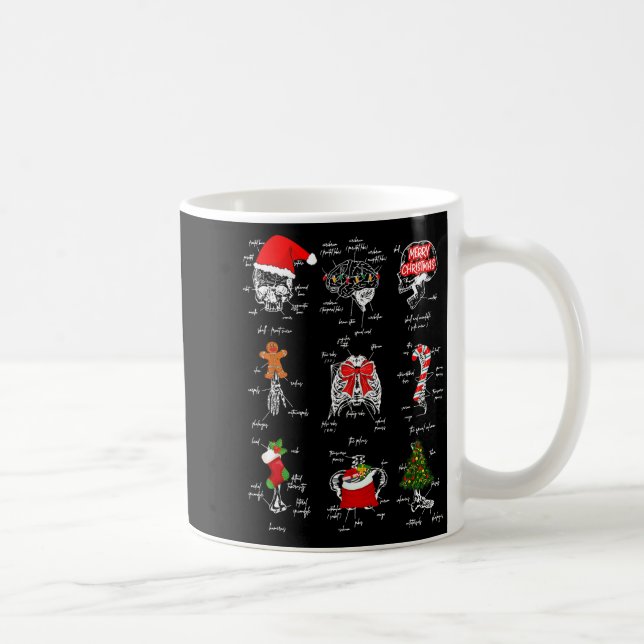 Taza De Café Human Skeleton Anatomy Christmas Medical Student X (Derecha)