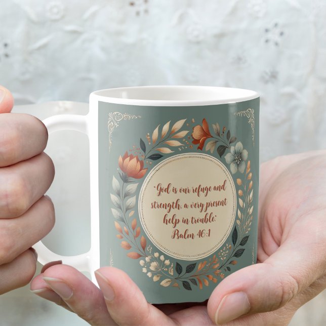 Taza De Café Humble Wreath Personalizable Biblia Verse (Subido por el creador)