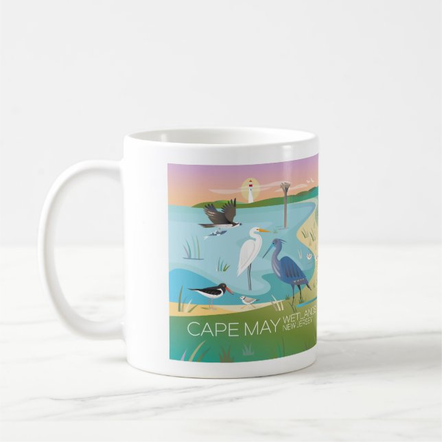 Taza De Café Humedales de Cabo May 11oz o 15oz Mug (Izquierda)