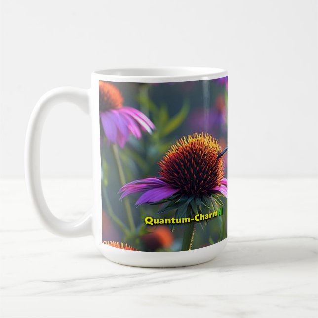 Taza De Café Humming birds love Echinacea 01 (Izquierda)