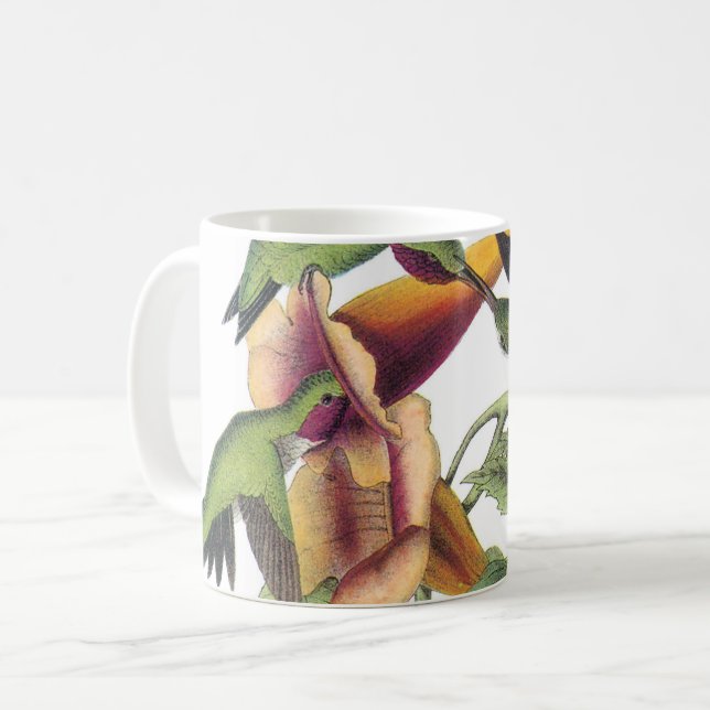 Taza De Café Hummingbird con trompeta de rubí por Audubon (Anverso izquierdo)