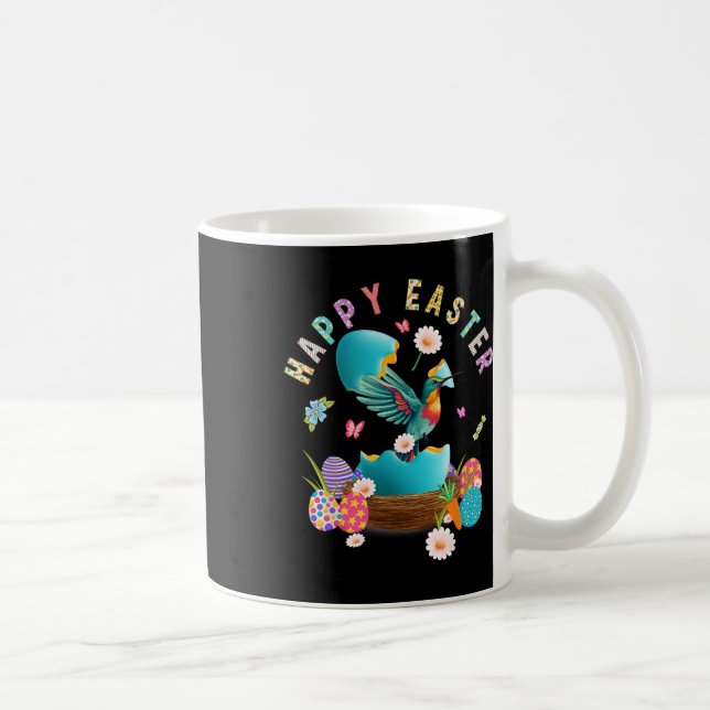 Taza De Café Hummingbird Happy Easter Egg Hung Easter Day Hu (Derecha)