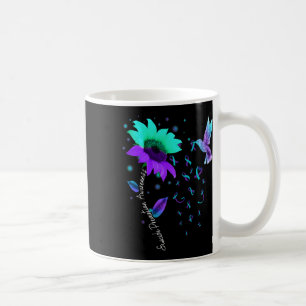 Taza De Café Hummingbird Suicidio De Sunflower verde azulado Y
