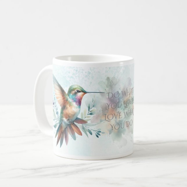 Taza De Café Hummingbird Watercolor (Anverso izquierdo)