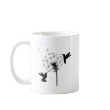 Hummingbird y Dandelion Flower Nature Art