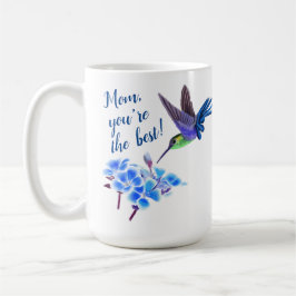 Taza De Café Hummingbird y Flores Mamá